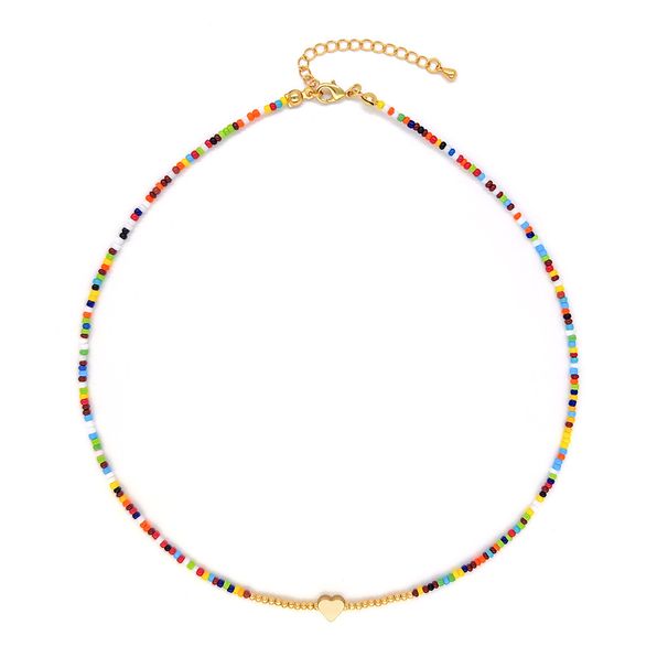 Collana Niche Love Donna Versatile Perline di Riso Colorate Fatte a Mano Catena per Clavicola_voghion.com