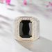 Unisex inlaid zircon hip hop domineering square men's ring fashion retro versatile trendy men's ring_voghion.com