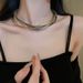 Metal Multi-layer Winding Twist Versatile Cold Wind Temperat Neck Chain Heavy Industry Design Necklace Accessories_voghion.com