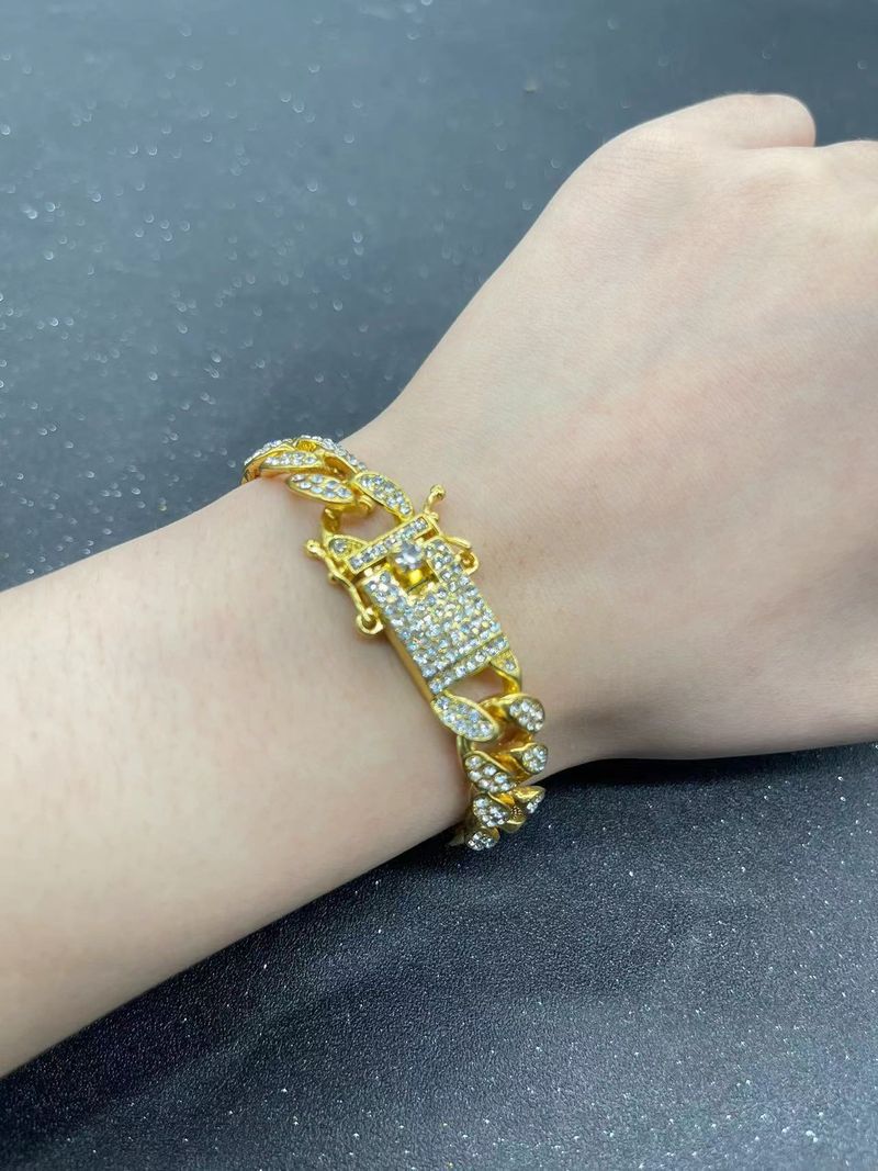 Pulsera minimalista de moda con diamantes cubanos, estilo hip-hop, geométrico, punk y moderno._voghion.com