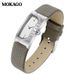 Women's Elegant Square Watch With Genuine Leather Strap, Minimalist Light Luxury Quartz Wristwatch, Waterproof For Daily Wear Quartz Watch_voghion.com