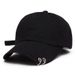 Neue Herren Damen Schwarze Farbe Casual Baseball Cap Metallringe Plain Hat Baumwollmischung Mode Einstellbar Caps_voghion.com