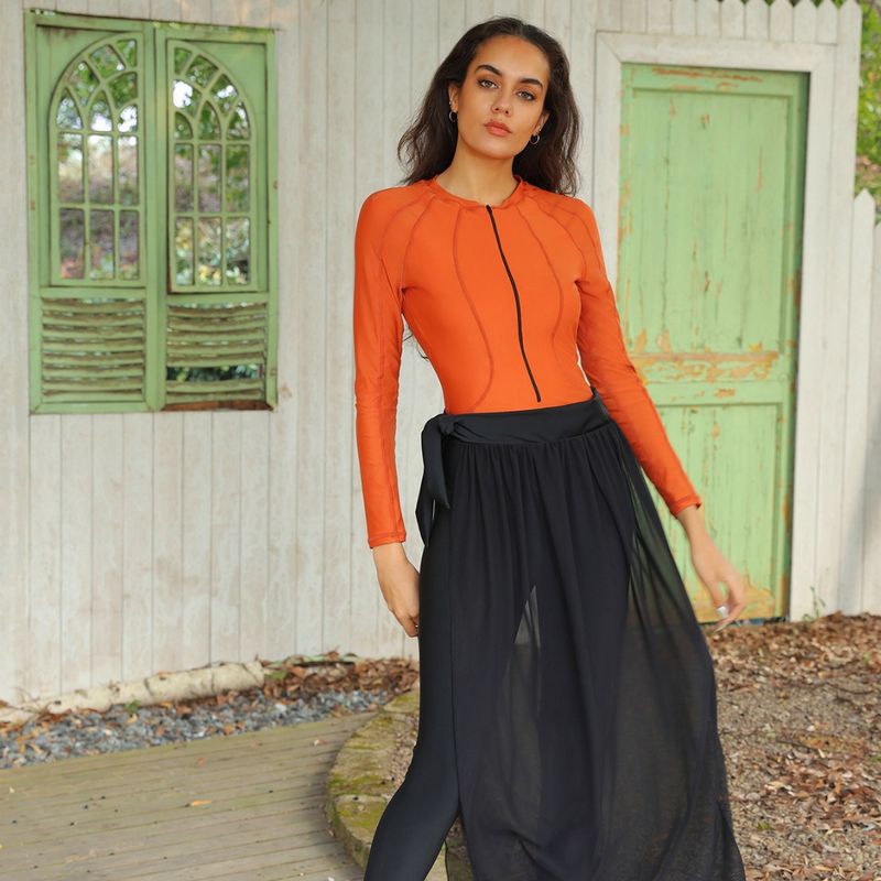 2024 New Conservative Swimsuit Middle Eastern Cloak Muslim Long Sleeve Pants Sunscreen Beach Swimsuit Three Piece Set Swimsuit_voghion.com