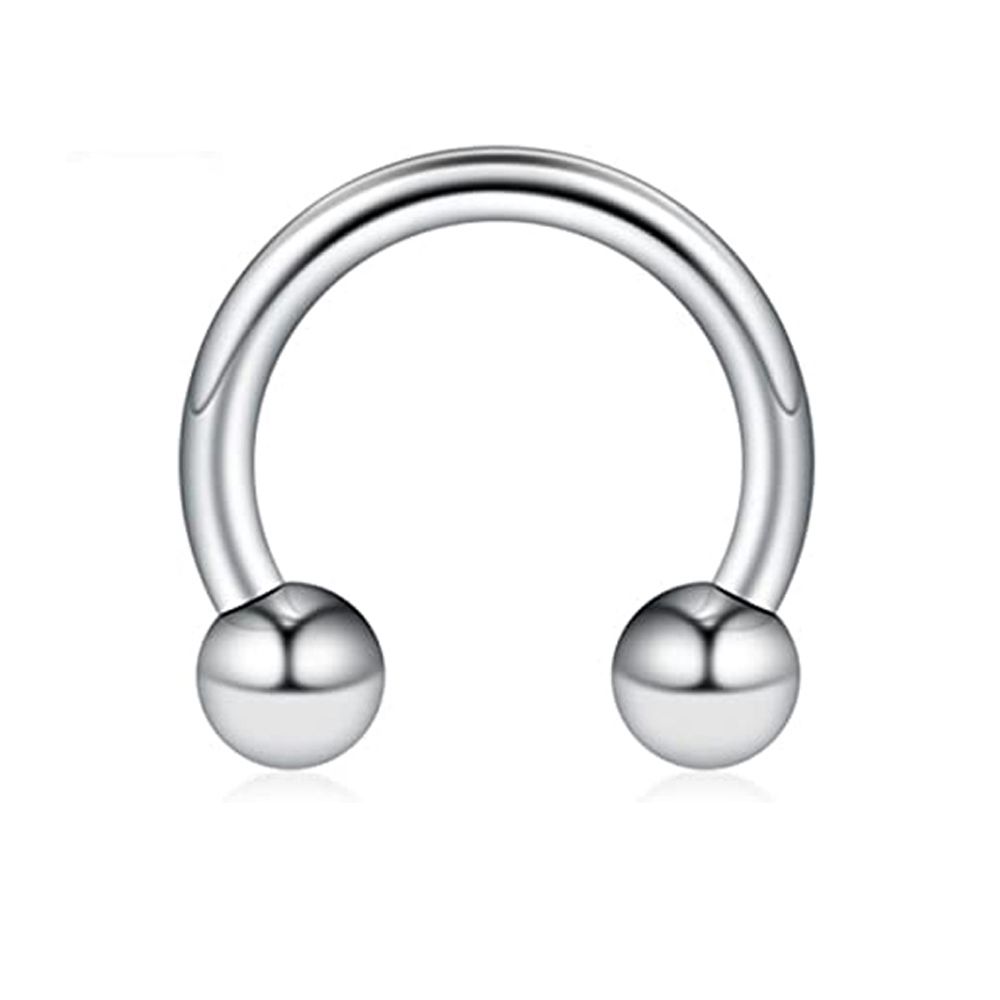 1 pz. Anelli per setto nasale con punta, in acciaio chirurgico 16G, piercing verticale a forma di morso di serpente, per donne e uomini, 8 mm/10 mm._voghion.com