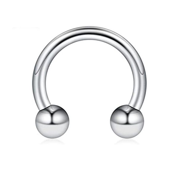 1 pz. Anelli per setto nasale con punta, in acciaio chirurgico 16G, piercing verticale a forma di morso di serpente, per donne e uomini, 8 mm/10 mm._voghion.com