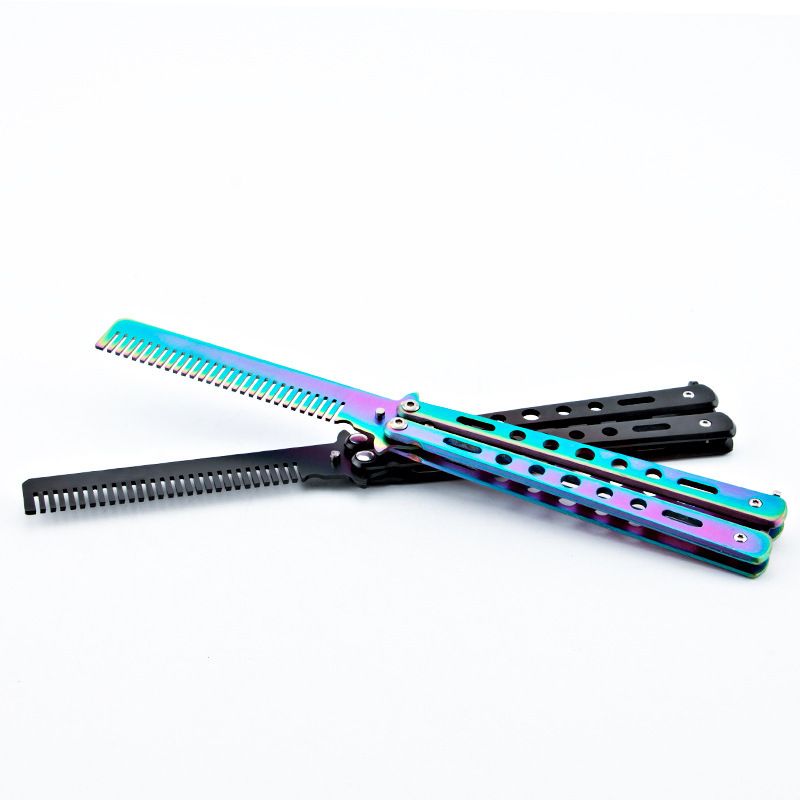 Outdoor Camping Knife Unsharpened Practice Tool Butterfly Swing Comb_voghion.com
