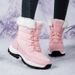 Nieuwe winter fluwelen dikke warme en slijtvaste outdoor wandelschoenen, sneeuwlaarzen voor dames, hoge katoenen schoenen_voghion.com