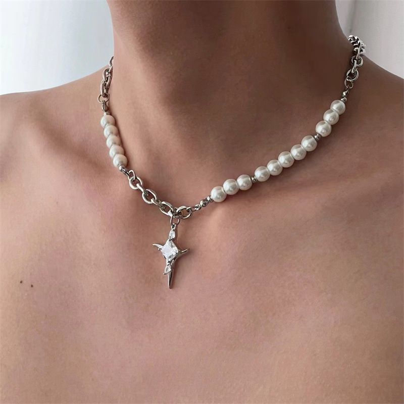 Titanium Steel Necklace, Light Luxury, Niche Men's Collarbone Chain, Ins Splicing Design, And Cool Style, Personalized_voghion.com