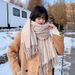Women's Wool Scarf, 2025 Fall And Winter Models, Warm And Thick, Versatile Solid Color, Long Shawl, Sweater Coat_voghion.com