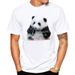 Unbeatable Quality 2024 Panda Flower Pattern Printed Men's T-shirt Loose Short Sleeve_voghion.com
