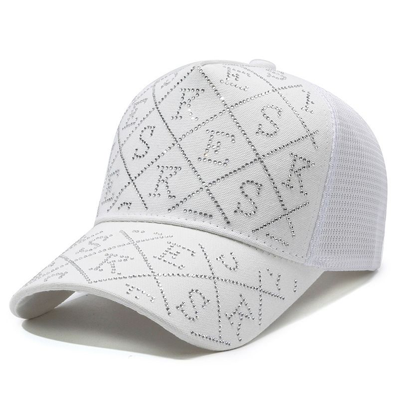 Unisex Instagram diamond-encrusted letter cap children spring/summer fashion temperament net cap breathable baseball cap tide_voghion.com