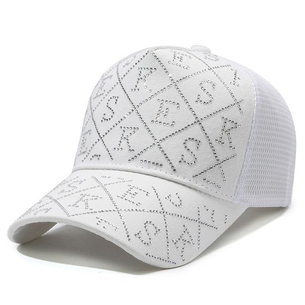 Unisex Instagram diamond-encrusted letter cap children spring/summer fashion temperament net cap breathable baseball cap tide_voghion.com