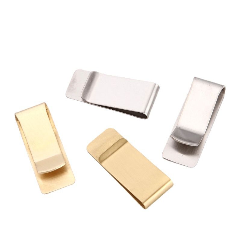 Vertikāls modes vienkāršs aparatūras klips pildspalvas klips metāla naudas klips nerūsējošā tērauda misiņa maku var apstrādāt LOGO_voghion.com