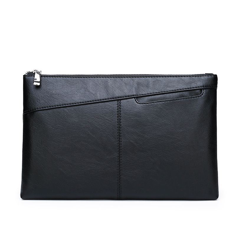 Bolso grande nuevo de marca, bolso de mano clásico negro con capacidad para hombre, bolso de cuero, bolso de cuero, sobre de moda_voghion.com