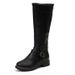 Big round toe high boots fat thin two knights with thick heels_voghion.com