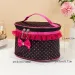 Cosmetic Bags Makeup Bag Large Portable Zipper Travel Organizer Holder Top Handle-Dot Print With Bow Lace Decor_voghion.com
