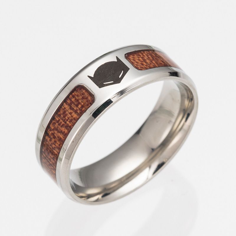 Men's Jewelry Half circle wood grain ring jewelry_voghion.com