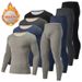 Codice speciale della piattaforma d'oltremare, set di biancheria intima termica da uomo, tinta unita, con pantaloni lunghi e maglietta di base, autunno inverno_voghion.com