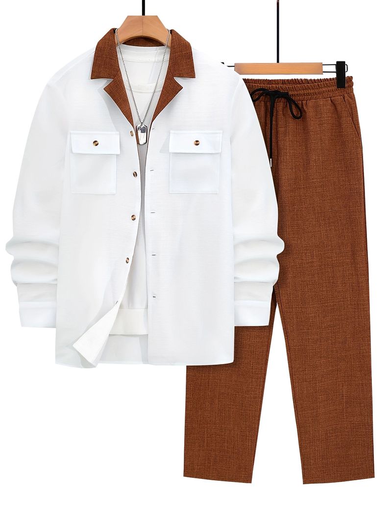 Vêtements pour hommes, style rétro, chemise en jean à manches longues, style décontracté, ample, assorti, pour le travail, le printemps et l'extérieur_voghion.com