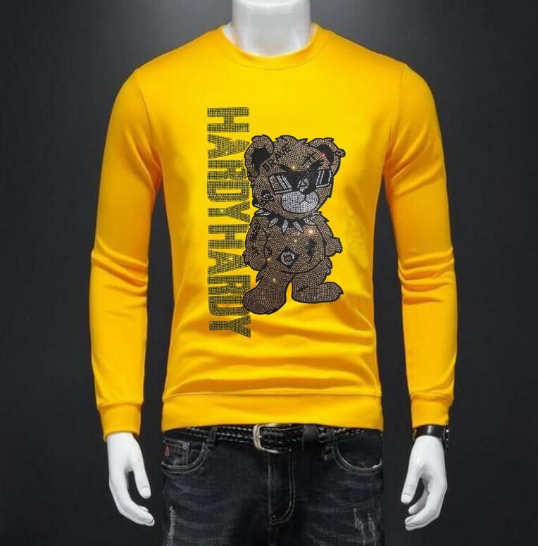Männerkleeder Hot Diamant Moudetrend reng Kotteng Ronn Hals Grousshandel Mark plus Samt Pullover Männer Wueren Hierscht a Wanter nei Tops_voghion.com