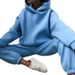 Novo conjunto de moletom com capuz feminino outono cor sólida casual moda esportiva calças conjunto de duas peças_voghion.com
