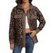 Women's Corduroy Leopard Print Jacket - Oversized Button-Up Long Sleeve Coat With Pockets (Multiple Colors, S-XXXL)_voghion.com