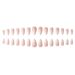 28 unghie finte a mandorla, unghie finte con effetto ombré francese, unghie acriliche di media lunghezza, unghie finte nude bianche naturali per donna_voghion.com