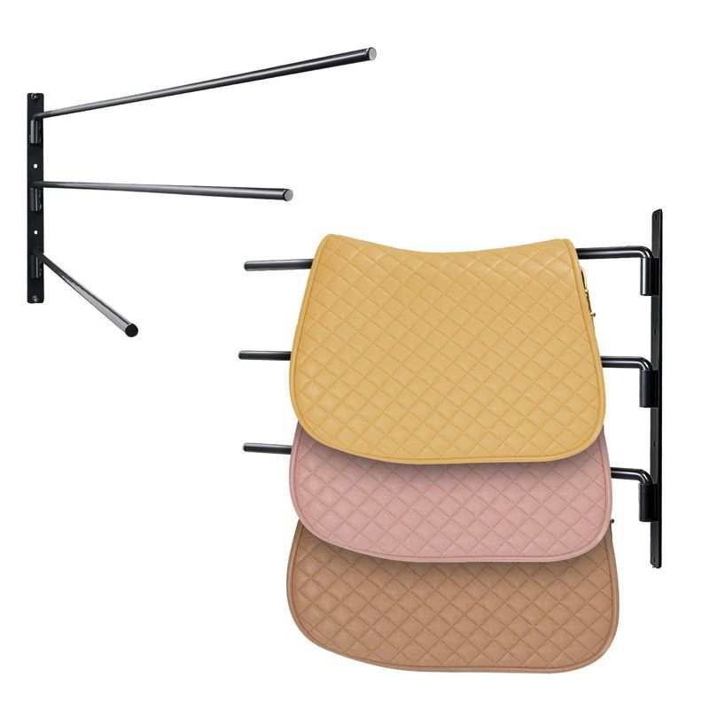 VEVOR Wall Mounted Saddle Rack Three Tiers Swing Out Saddle Pad Holder_voghion.com