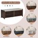 Distressed Shutter Storage Bench With Acacia Veneer For Retro Charm For Living Room,Entryway_voghion.com