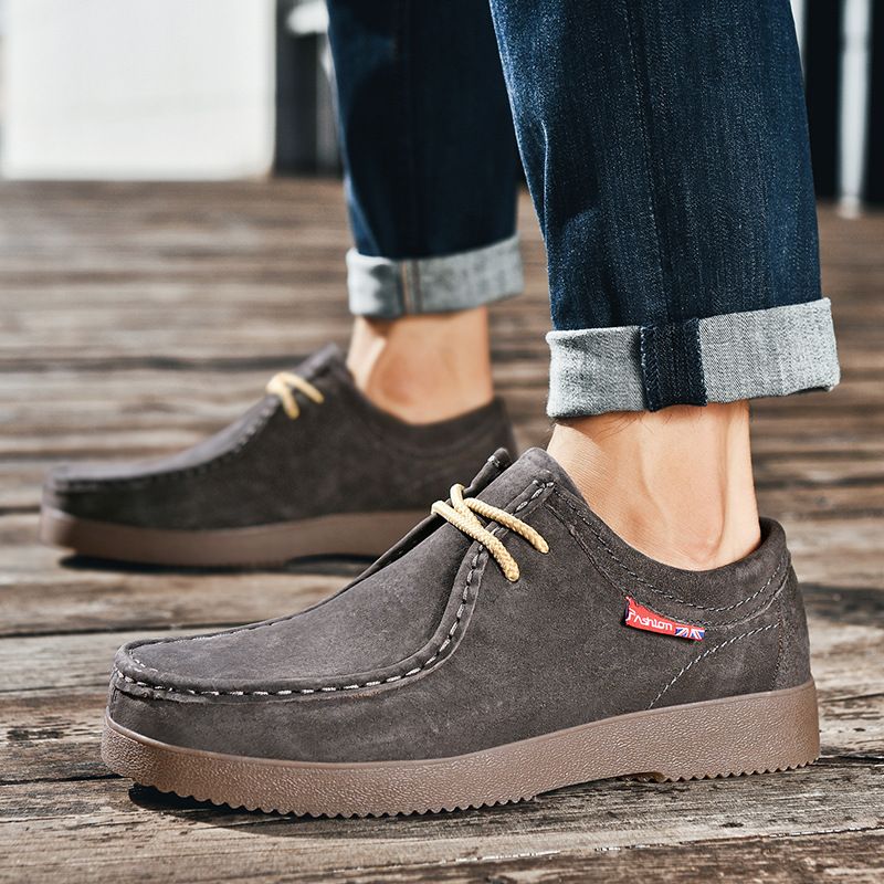 Echte Oberschicht Große Größe Mode Business Casual Handgemachte Herren Lederschuhe_voghion.com