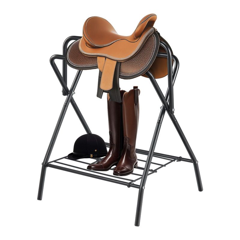 VEVOR Folding Saddle Rack Portable Freestanding Horse Saddle Stand 132 LBS_voghion.com