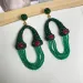 Ethnische smaragdgrüne Spinell-Quastenohrringe für Frauen, handgefertigte Perlen, Strass-Kristall, baumelnder mehrschichtiger Wasserfallschmuck_voghion.com