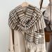 Sciarpa lunga a righe con frange, scialle oversize, calda e accogliente, autunno/inverno 2025_voghion.com