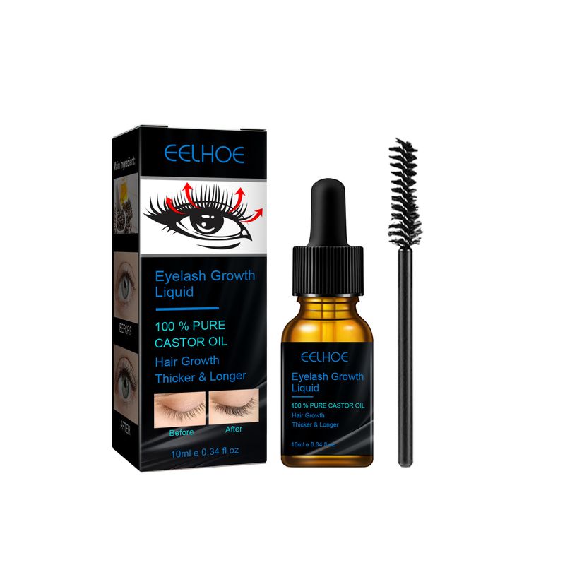 EELHOE Castor Oil Natural Concentrated Slim, Thick, Curled, Black, Beautiful, and Traceless Mascara Liquid_voghion.com