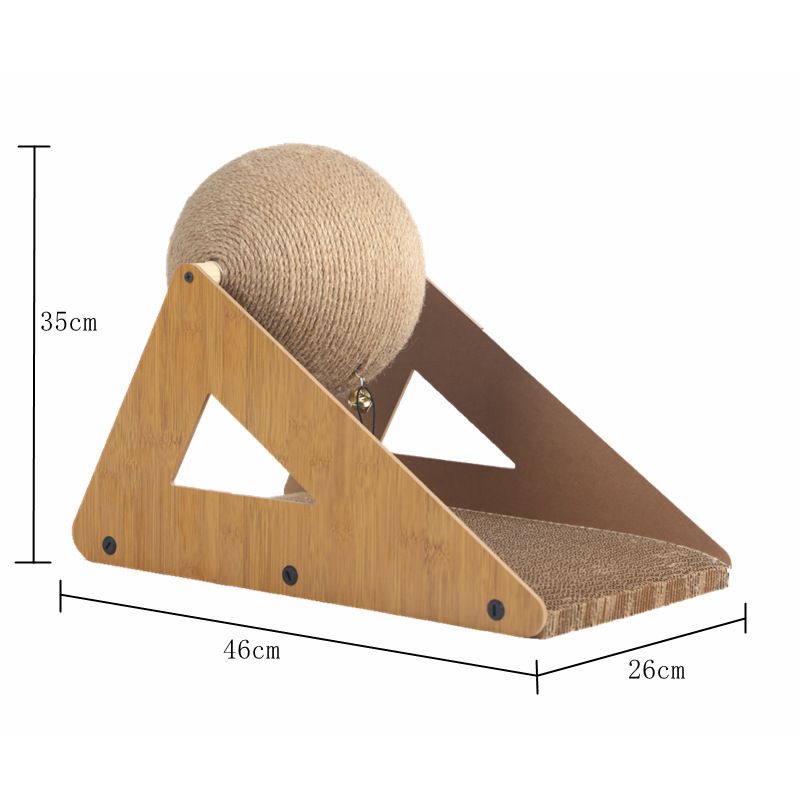 Cat Scratching Board Cat Climbing Frame Spherical Cat Scratching Column Scratch-resistant Scratch-resistant Solid Wood Grinding Claw Vertical Cat Toy _voghion.com