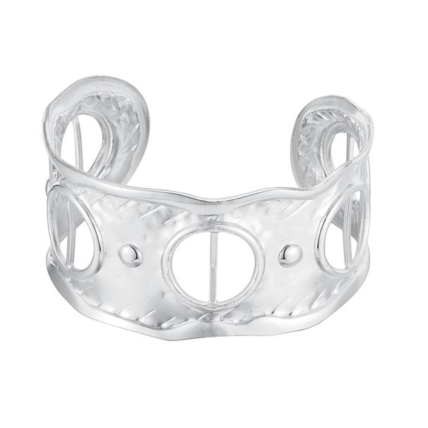 Women's Fashion Style Stainless Steel Open Bracelet Gold Scarf Combination Jewelry Huanmu Accessories_voghion.com