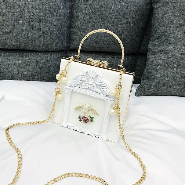 Handbag Small Bag Women's Baroque Angel Bag Embossed Tote Chain Case Bag Shoulder Bag_voghion.com