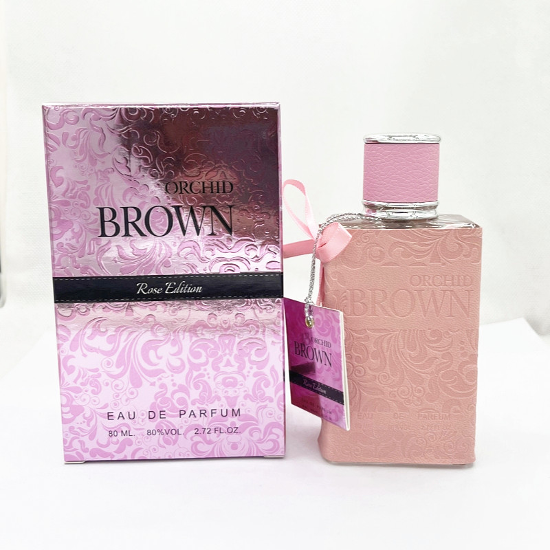 Nové horké parfémy ORCHID BROWN růžové kožené pouzdro dámské Middle East Arab parfém Flower Tone 100 ml_voghion.com