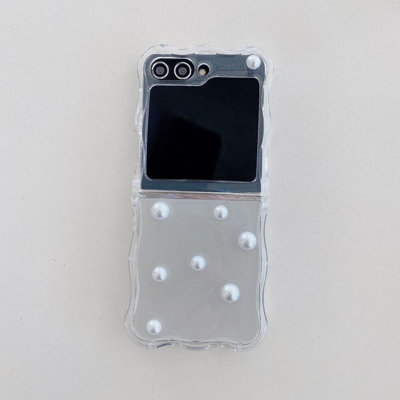 Dropping glue three-dimensional pearl for Samsung zflip 6 folding mobile phone case creative zflip3/4/5 Han Feng niche_voghion.com