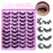 Wimperverlengingsset 20 paar gemengde valse wimpers Natuurlijke dikke nertswimpers Dagelijkse make-up wimpers_voghion.com