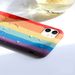 Custodia protettiva per telefono a copertura totale in silicone liquido Kunjiuyou con design arcobaleno per iPhone 12- per iPhone 11_voghion.com