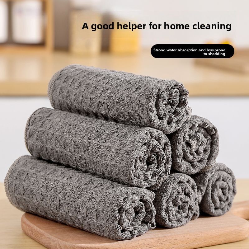 Waffle Magic Non-Stick Oil Bar Kitchen Absorbent Dishwashing Thick Glass Cleaning Cloth_voghion.com