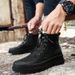 2025 New Arrival Men's Oversized High-Top Boots Riding Snow Boots Workwear-Style Short Boots_voghion.com