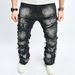 Férfi ruházat Slim Fit Bootcut Nadrág Férfi Hip Hop High Street Férfi Farmer_voghion.com