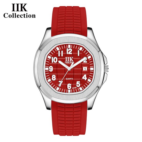 Montre homme étanche IIK GB991 avec veilleuse intégrée, bracelet en silicone amovible, style sport_voghion.com