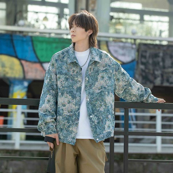 New Jacquard Cowboy Jacket for Men's Spring and Autumn Work Clothes, Rascal and Handsome, Street Explosion Large, Casual Men's Wear_voghion.com