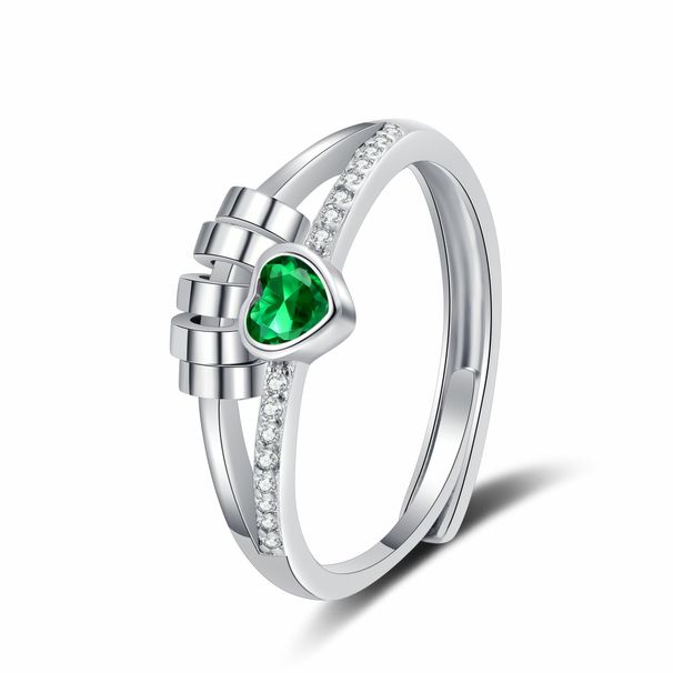 Love Diamond Rotating Ring Women's Double Line Personality Smart Anxiety Decompression Ring_voghion.com