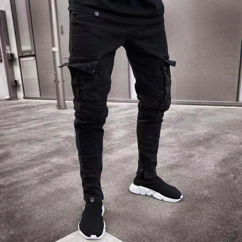 Ανδρικά τζιν casual fashion παντελόνια skinny ανδρικά τζιν με μικρά πόδια_voghion.com