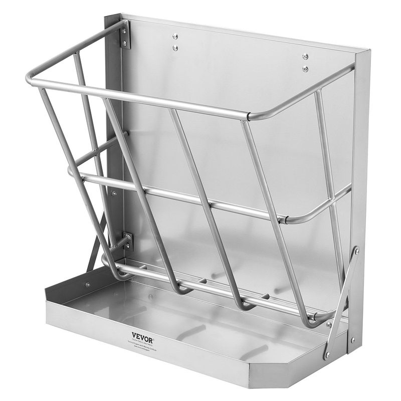 VEVOR Wall Mounted Goat Hay Feeder 2 In 1 Hay And Grain Feeder 21 Gallons_voghion.com