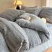 2025 Class A Carved Rabbit Fur Plush Four-Piece Winter Thickened Milk Velvet Sheet Quilt Cover Nantong Coral Fleece Bed_voghion.com